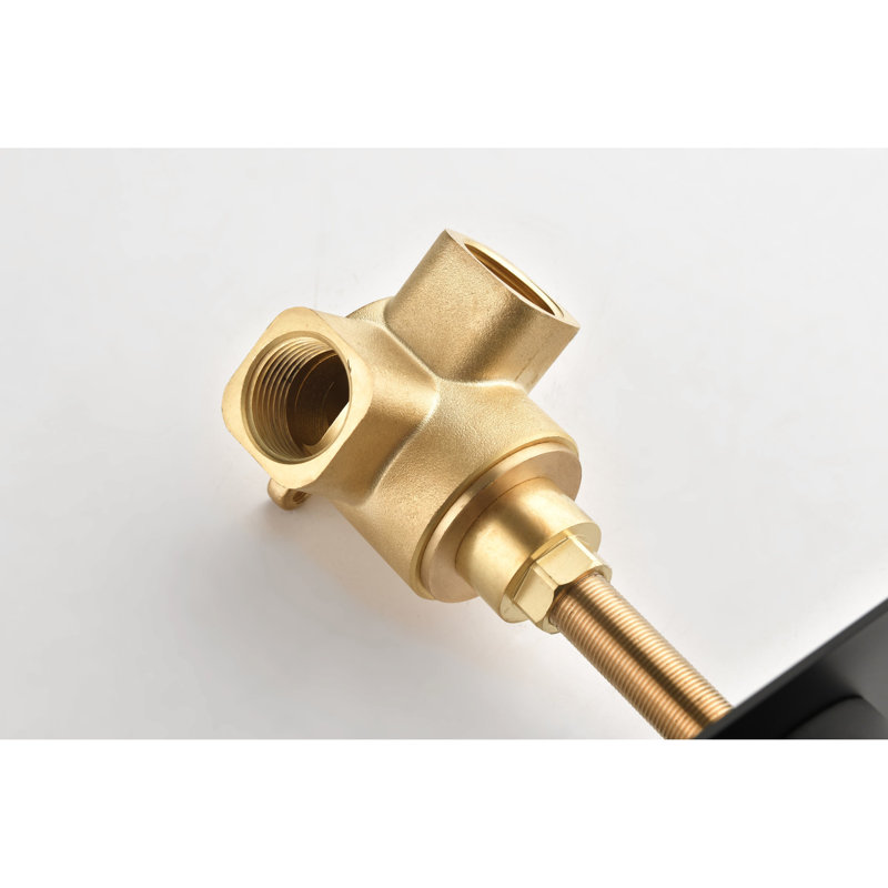 Valve de douche à très haut débit - 3/4 po en métal coulé, noir mat, poignée en laiton pour un ajustement précis Poignée à volume réglable, fonction