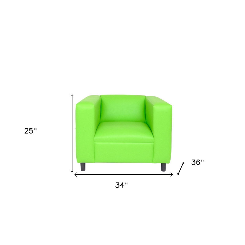 Fauteuil club en similicuir 36 po vert néon et noir