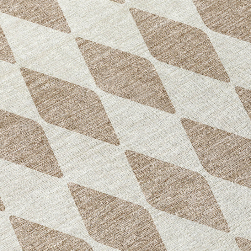 Loreen Flatweave Washable Geometric Indoor / Outdoor Rug, Round 8'