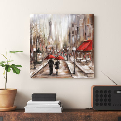 Rainy Afternoon Café - No Frame Painting on Canvas