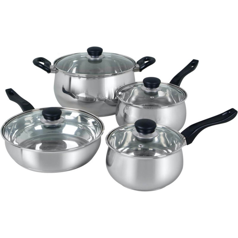 Ensemble de batterie de cuisine 8 pièces en acier inoxydable