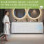 Ensemble de meuble-lavabo double flottant à DEL avec lavabo 60 po Ayanda, blanc-1303062172