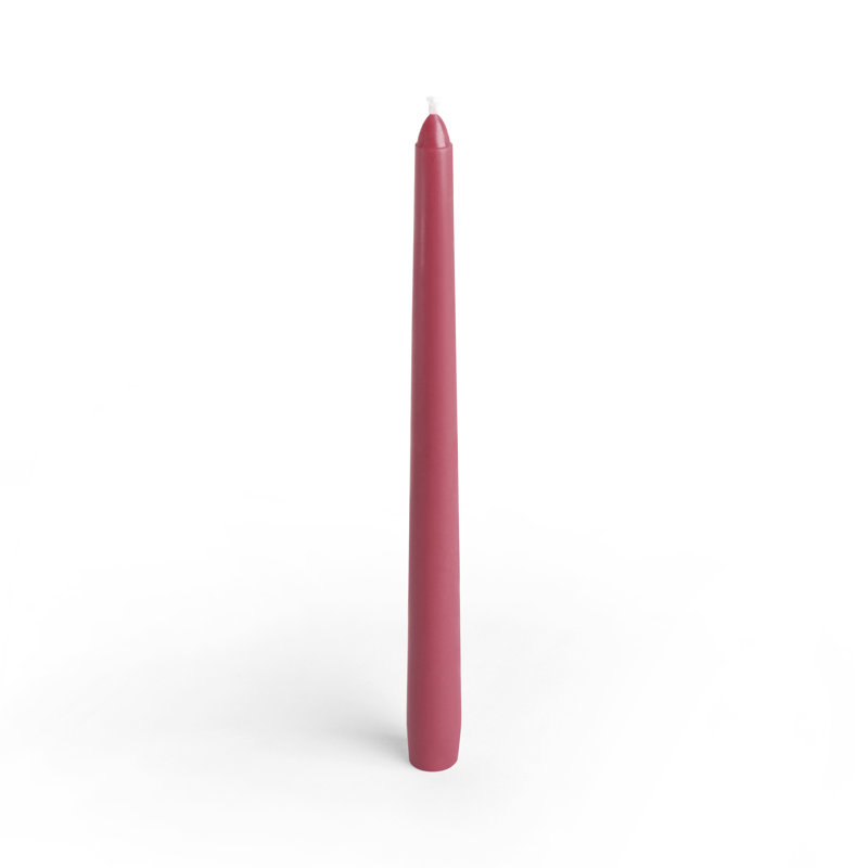 Ensemble de 12 chandelles fuselées non parfumées Estela, Rouge
