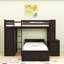 Lit superposé avec bureau, tablettes et tiroirs, garde-robe-119617994-119617996