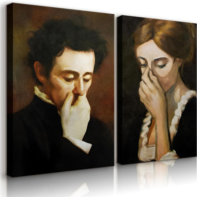 Funny Bathroom Canvas Wall Art Vintage Mid Century Style Prints Wall Decor Black Humor Classical Toilet Bad Smell Pictures Poster Amusing Lady Man Painting Gift(8X10in)