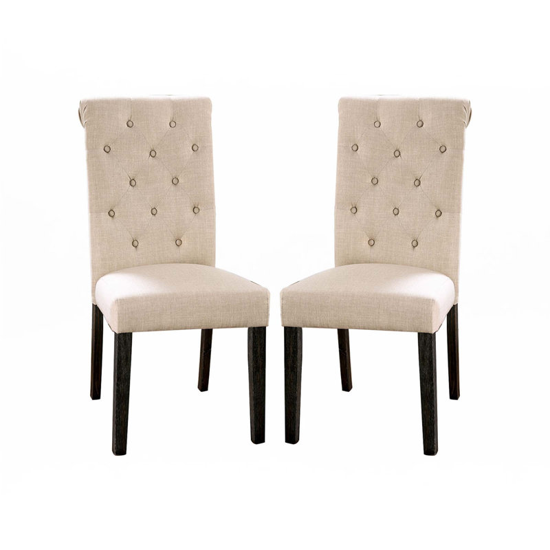 Set Of 2 Fabric Upholstered Dining Chairs