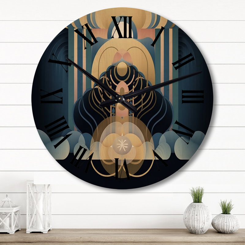 Horloge murale géométrique en bois, Grand