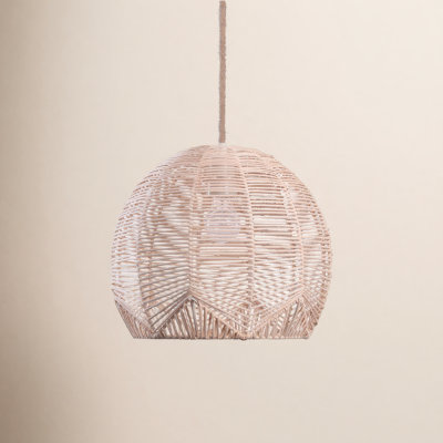 Rozalina Single Light Rattan Wood Pendant