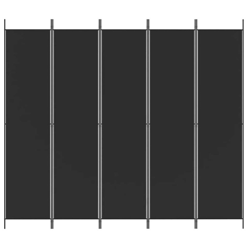 Paravent 5 panneaux vidaXL noir 98,4 po x 86,6 po, Noir, 5, H 86,6 po x l 98,4 po