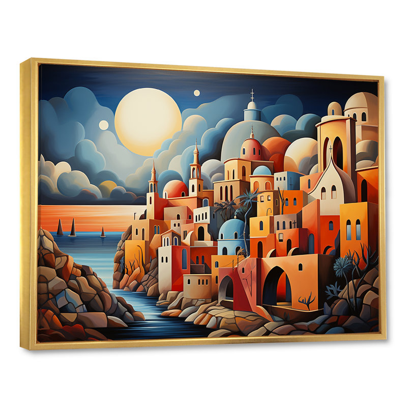 Judaïsme sépharade, héritage I - Judaïsme, art mural, Cadre flottant doré, H 30 po x l 40 po x P 1,5 po