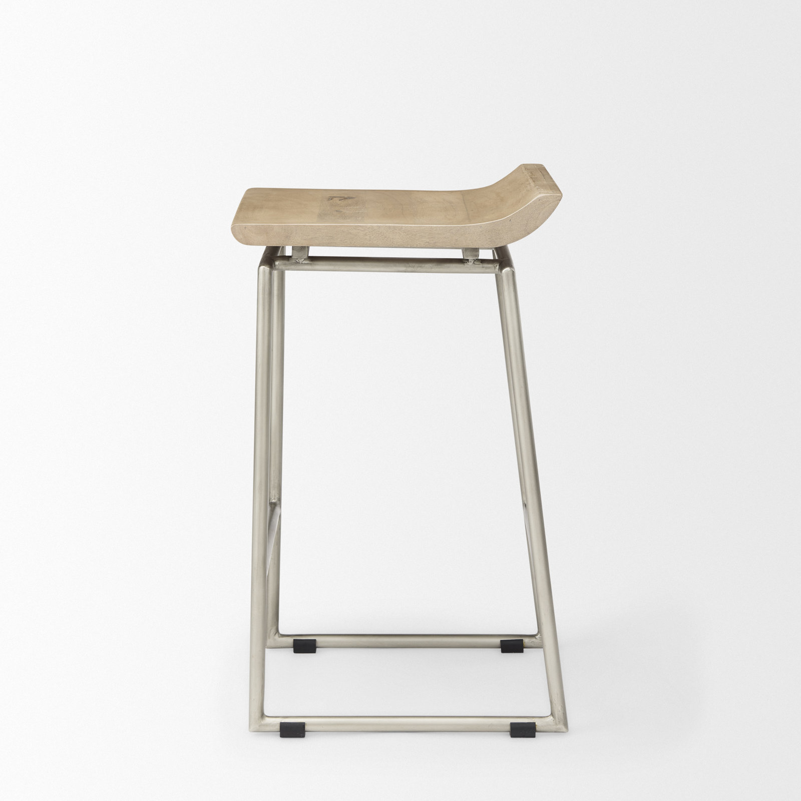 Barlow Solid Mango Wood Counter & Bar Stool, Counter Stool (24.25" Seat Height), Silver/Natural
