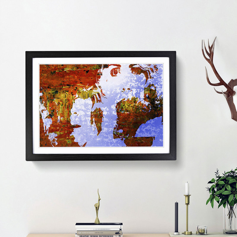 Abstract Art Painting Vol.74 by S.Johnson - Picture Frame Painting Print, Black Framed, 48cm H x 65cm W x 2cm D