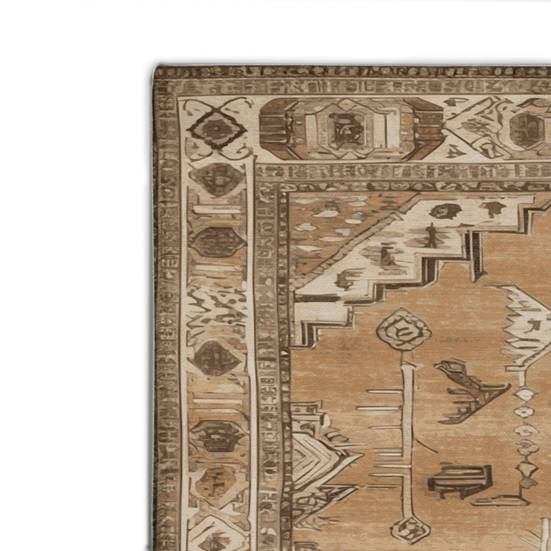 Tapis d'intérieur et d'extérieur brun Persian, Rectangle 4pi x 6 pi