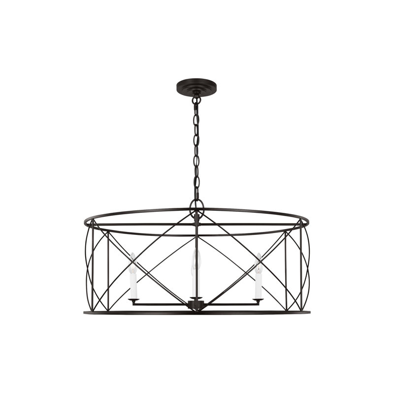 Beatrix 4 - Light Chandelier, 15.5" H x 30" W x 30" D, Aged Iron