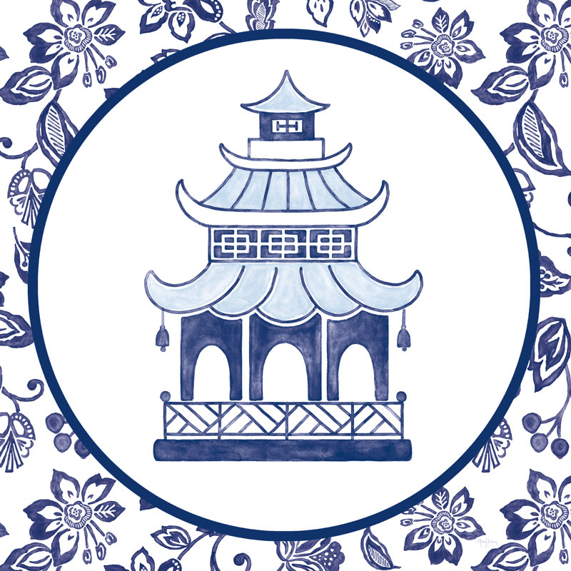 Everyday Chinoiserie VIII par Mary Urban - on, H 20 po x l 20 po, Imprimé avec cadre noir, Blanc