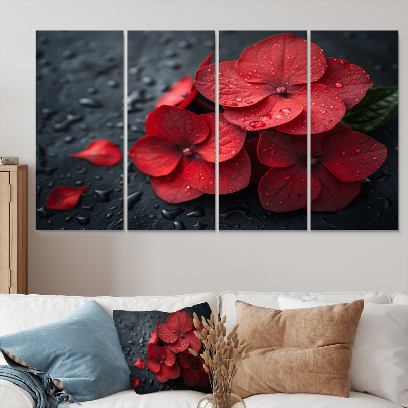 Salazar - Hortensia, ensemble d'art sur toile, H 28 po x l 48 po