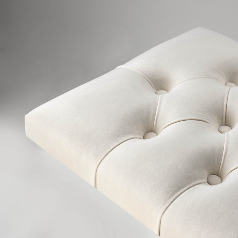 Luczak Upholstered Velvet Panel Headboard, 120 x 45 cm, Cream