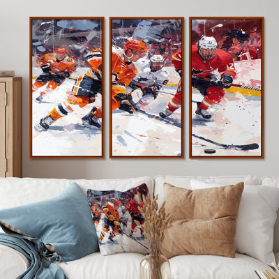 Hockey Players During Playoffs I  Sport Hockey Wall Art Print Set