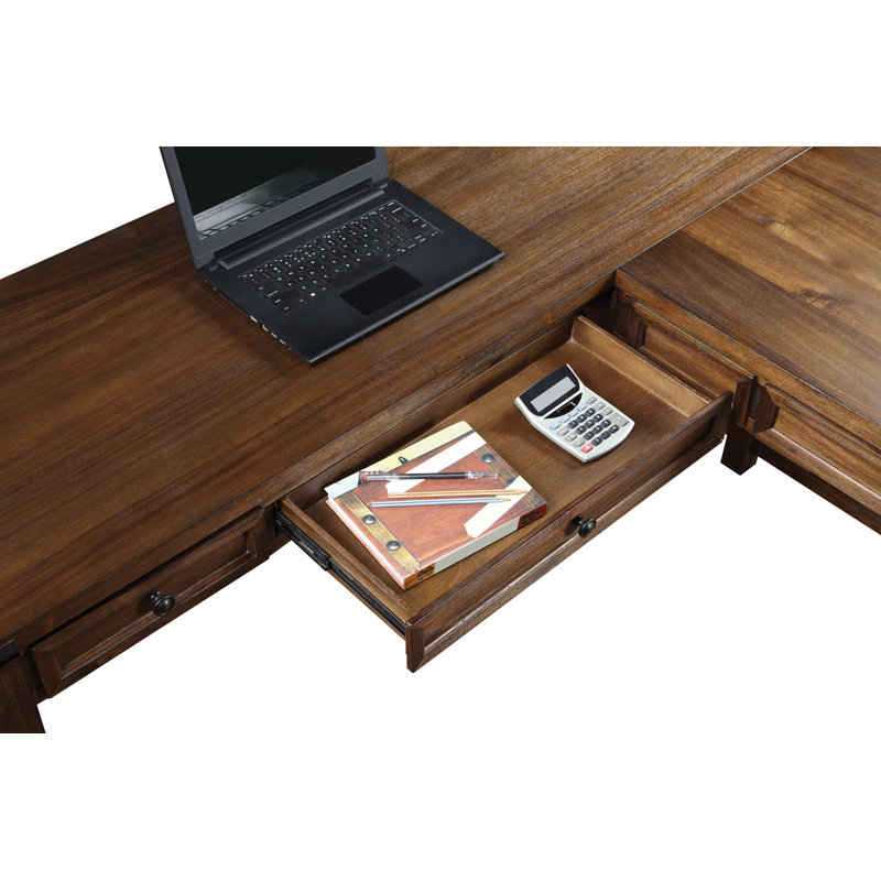 Bureau en L Hegg, Noyer brossé