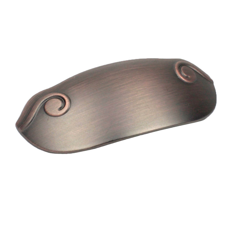 Volute 3" Center to Center Cup/Bin Pull, Antique Bronze/Copper