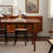 Brown Oval Solid Wood Dining Table