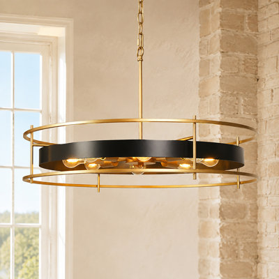Ulrich 8-Light Dimmable Wagon Wheel Chandelier