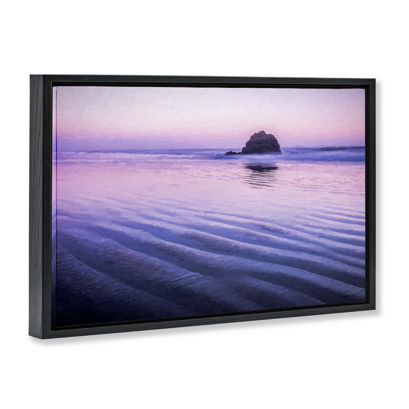 Cadre flottant Tranquil And Still Waters, design par Jon Evan, H 21 po x l 31 po, Cadre flottant noir de jais