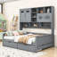 Lit de jour en bois 2 tiroirs avec tablettes-464308822-464308823