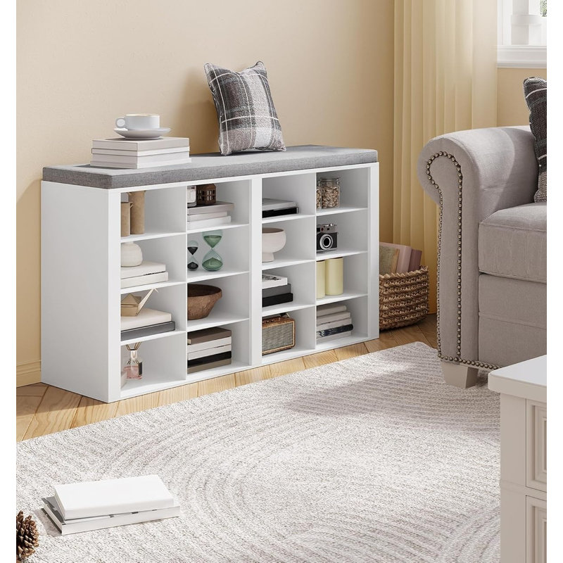 Storage Bench, White/Light Grey