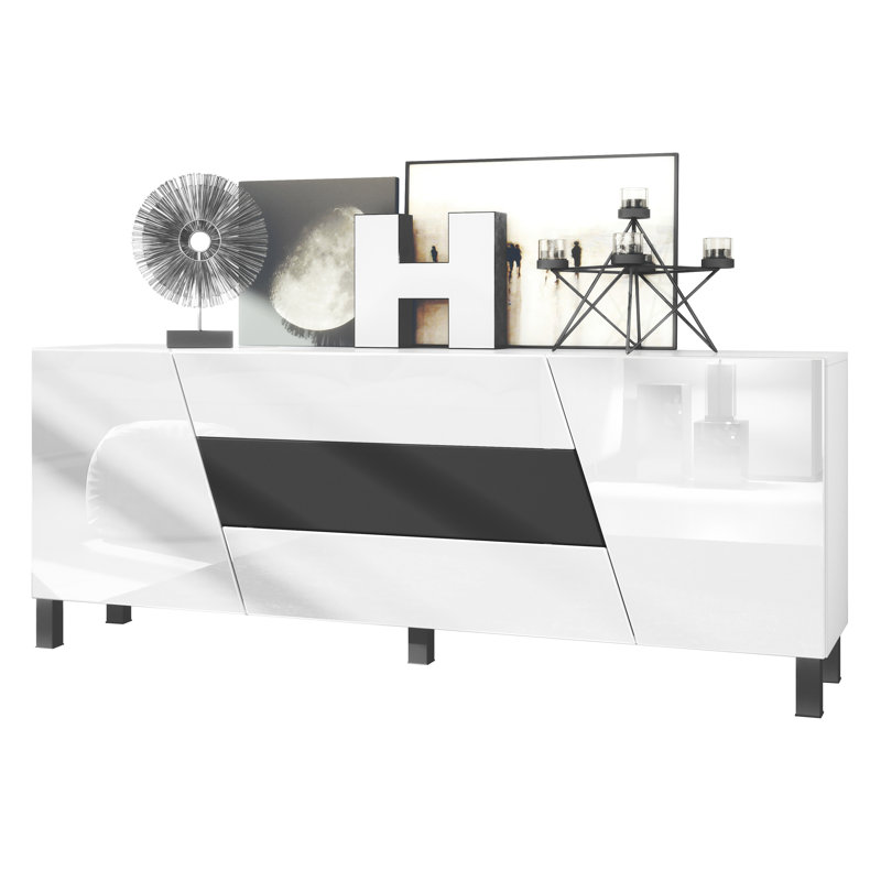 Mattoon 178 Cm Wide 3 Drawer Sideboard, Matte Black