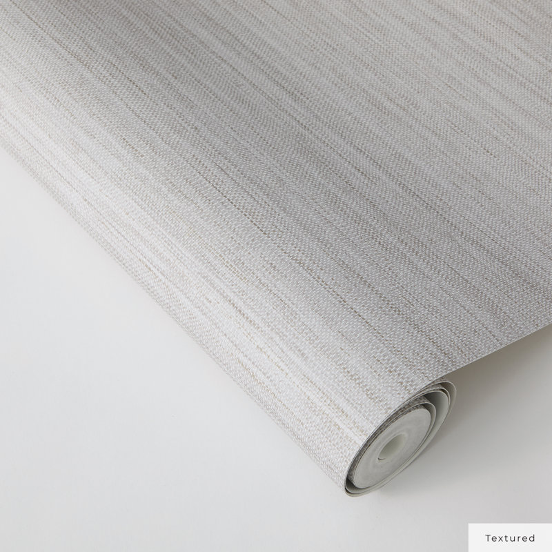 Montaldi 16.5' L x 20.5" W Textured Peel and Stick Wallpaper Roll, Pewter