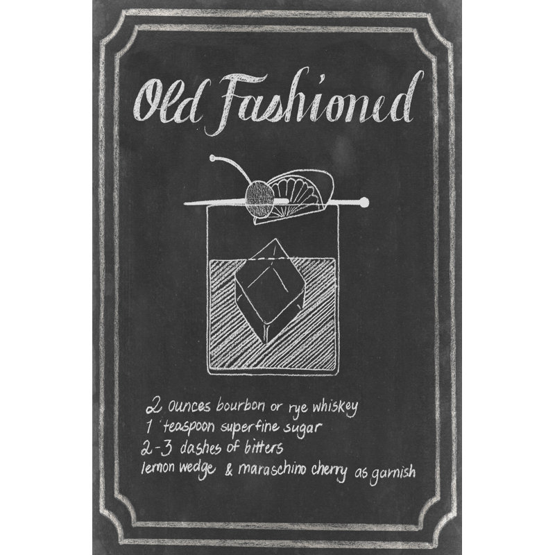 Chalkboard Cocktails I by Grace Popp - Wrapped Canvas Print, 30cm H x 20cm W x 3.8cm D