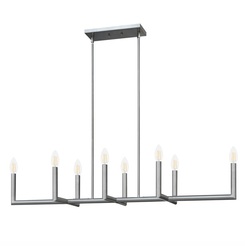 Lustre 8 lumières SS Matte Black, 1, Acier Inoxydable, 8