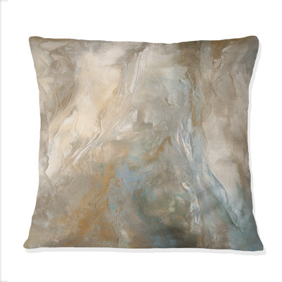 Coussin décoratif imprimé de peinture abstraite sereine dans des tons rétro doux