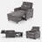 Kurtiss Futon Chair Bed Convertible Chair 3-in-1 Pull Out Sleeper Chair Beds with USB Ports,Wear-resistant and Anti-scratch, Armchair Bed Sleeper for Living Room-721800957
