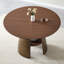 Table de salle à manger ronde de 47,25 pouces, style rétro, texture brossée, convenant à 4 à 6 personnes, plateau de table en bois aggloméré, structure en métal, bois de noyer, couleur bronze.