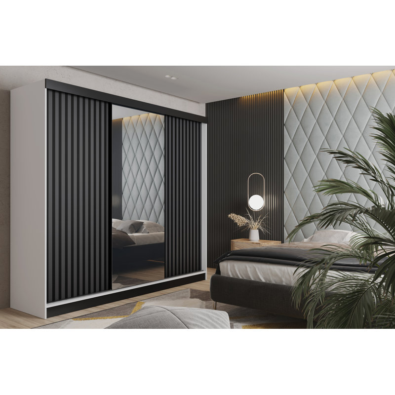 Alnita 3 Door Wardrobe, White/Espresso