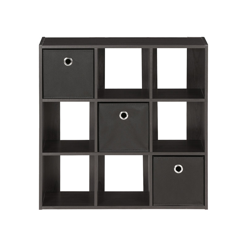 Bozuwa 67.3cm H x 67.8cm W Cube Bookcase, Espresso / Black