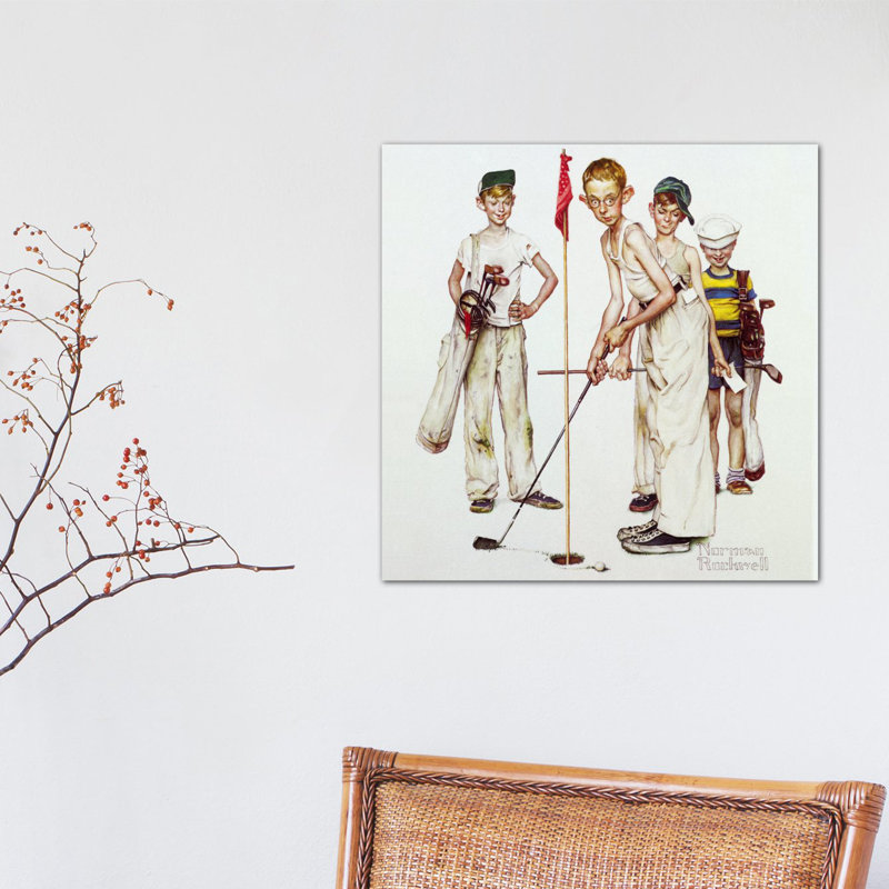 «Missed (Four Sporting Boy: Golf)», reproduction d'art sur toile, H 26 po x l 26 po x P 1,5 po, Toile tendue, Pas de tapis
