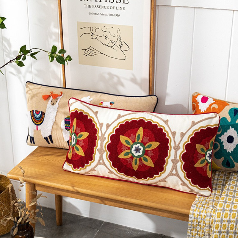 Floral Linen Pillow Cover