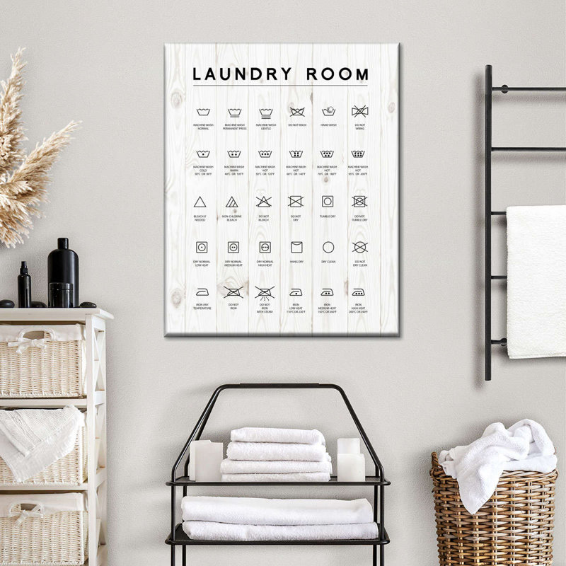 Instructions pour la salle de lavage, H 10 po x l 8 po x P 1 po