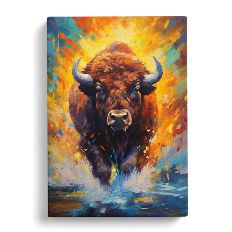 Buffalo Impressionism - Wrapped Canvas, 76cm H x 50cm W x 3cm D