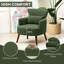 Chaise d'appoint rembourrée avec pieds en bois, chaise de salon, vert
