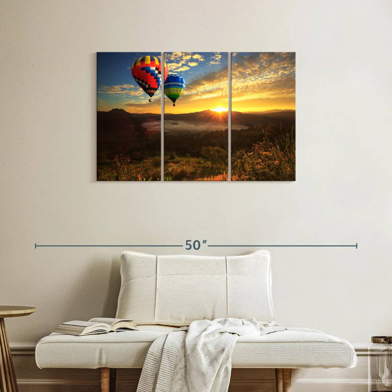Montgolfières Mehar au lever du soleil, H 24 po x l 38 po