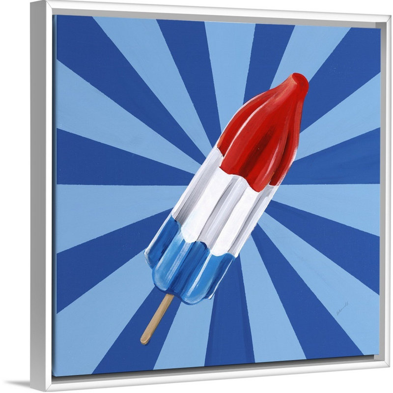 « bonbon shop vi », peinture sur toile, H 25,7 po x l 25,7 po x P 1,75 po, Cadre flottant blanc