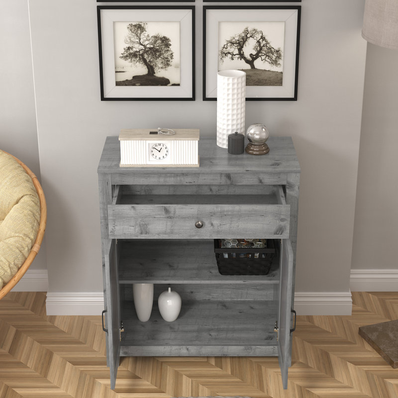 Chessani 35.4'' Tall 2 Door Accent Cabinet, Mexican Gray