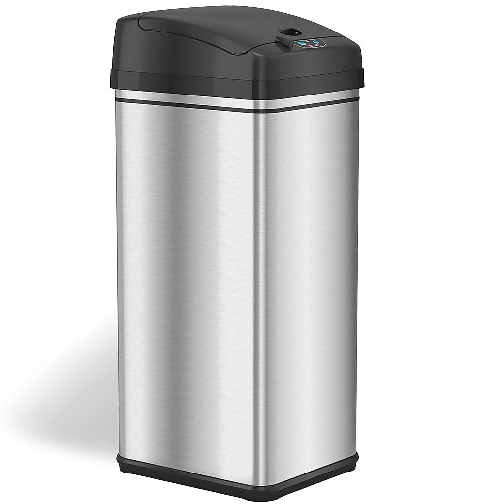 SOSHNA 13 Gallon Kitchen Trash Can with Lid and Odour Filter, Motion ...