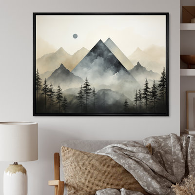 «Watercolor Lake and Forest Dream - Landscape Mountains», art mural sur toile
