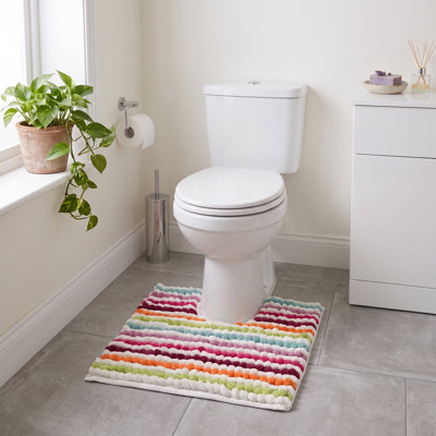 Mikayel Striped Chunky Bobble Pedestal Mat