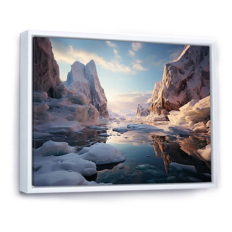 " White Iceberg Arctic Dreams ", White Floater Framed, 30" H x 40" W x 1.5" D